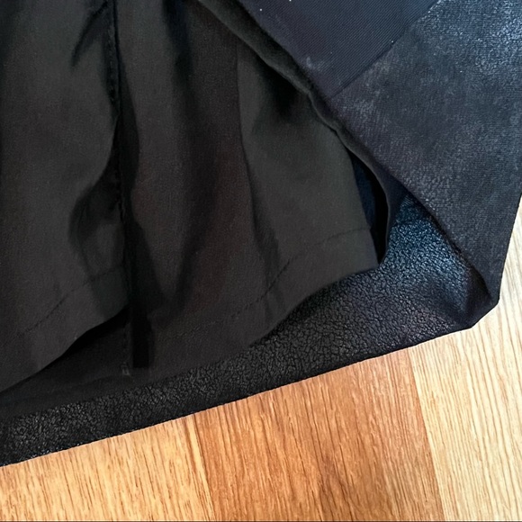 Armani Exchange Black Faux Suede/Knit Wrap Mini Skirt w/ Buckle Detail - Picture 9 of 9